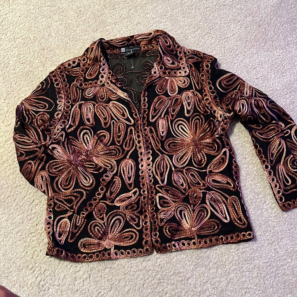 Embroidered Sheer Floral Blouse